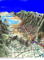 Urban scale simulations - 3d terrain view